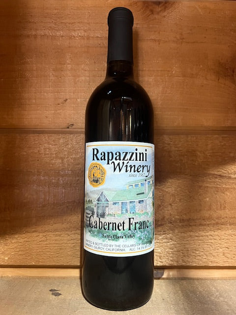 Cabernet Franc 2018 Santa Clara Valley California Rapazzini.Vino 750 ml 25 oz14.3%alcohol $34