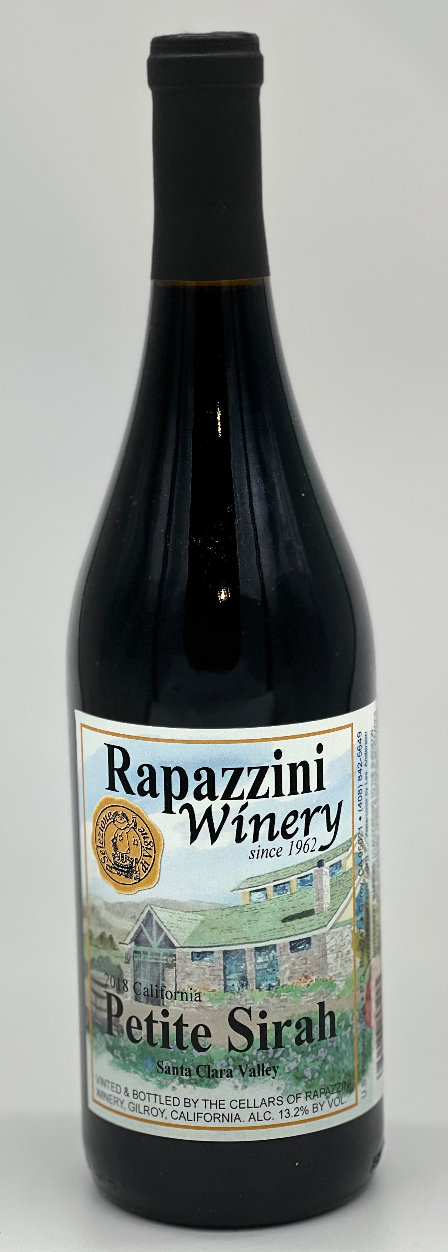 Petite Sirah 2018 Santa Clara Valley California Rapazzini.Wine 750ml 25oz 13.2%alcohol $34